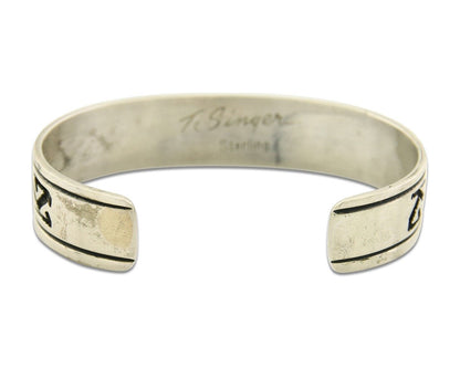 Navajo Bracelet 925 Silver Handmade Cuff Artist Signed Tommy Singer C.80's