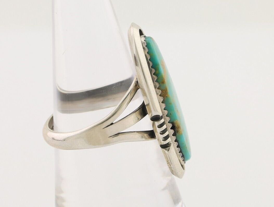 Navajo Ring 925 Silver Natural Blue Turquoise Native American Artist C.80's