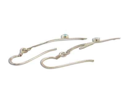 Navajo Handmade Cactus Earrings 925 Silver Natural Turquoise Native Artist C.80s