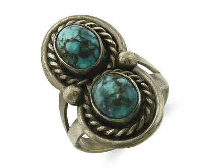 Vintage Navajo Ring 925 Sterling Silver Turquoise Handmade Size 6.5
