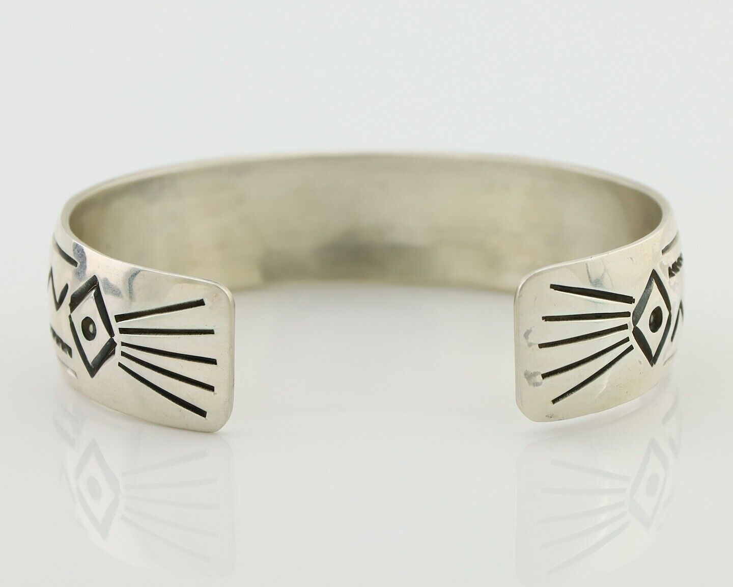 Navajo Inlay Bracelet 925 Silver Turquoise & Coral Signed Stanely Bain C.80's