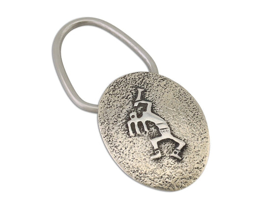 Navajo Kokopelli Key Chain .925 Silver Handmade Artist Signed Richard Begay C80s