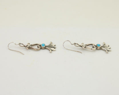 Navajo Dangle Earrings 925 Silver Blue Turquoise Native American Artist C.80's