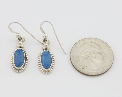 Navajo Dangle Earrings 925 Silver Natural Denim Lapis Signed Melissa Yazzie C80s