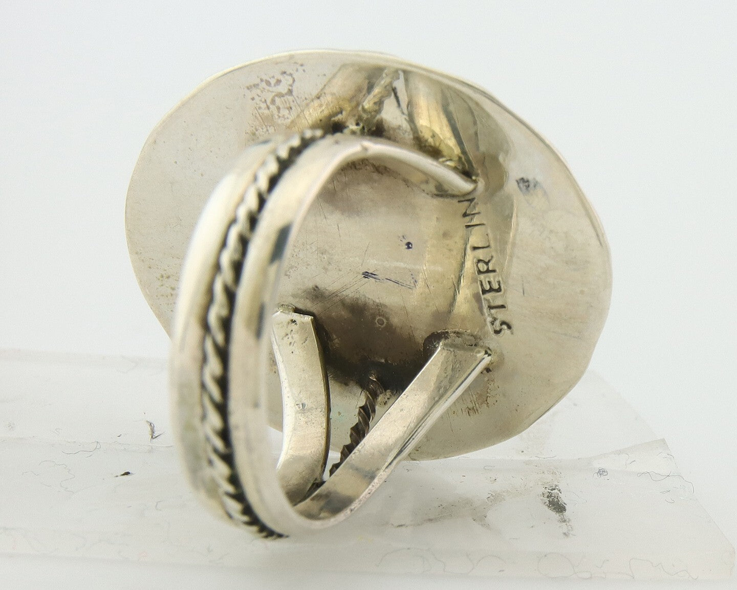 Vintage Navajo Ring 925 Sterling Silver Turquoise Handmade Size 8.25