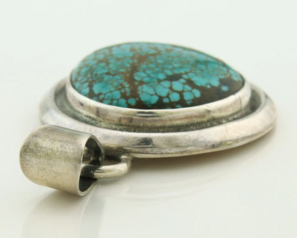 Navajo Pendant 925 Sterling Silver Natural Turquoise Handmade Vintage Artist