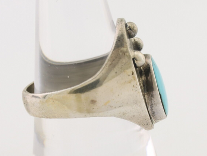 Navajo Ring 925 Silver Sleeping Beauty Turquoise Native American Artist C.80's