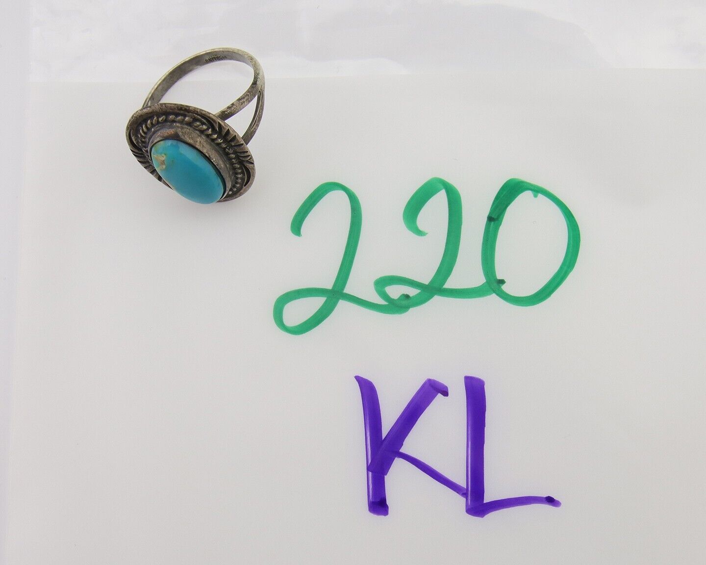 Navajo Handmade Ring 925 Silver Natural Turquoise Native Artist C.80's