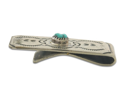 Navajo Money Clip 925 Silver & 999 Nickle Hand Stamp Native American Artist C80s