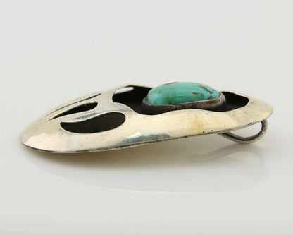 Navajo Paw Pendant 925 Silver Natural Turquoise Native American Artist C.80's