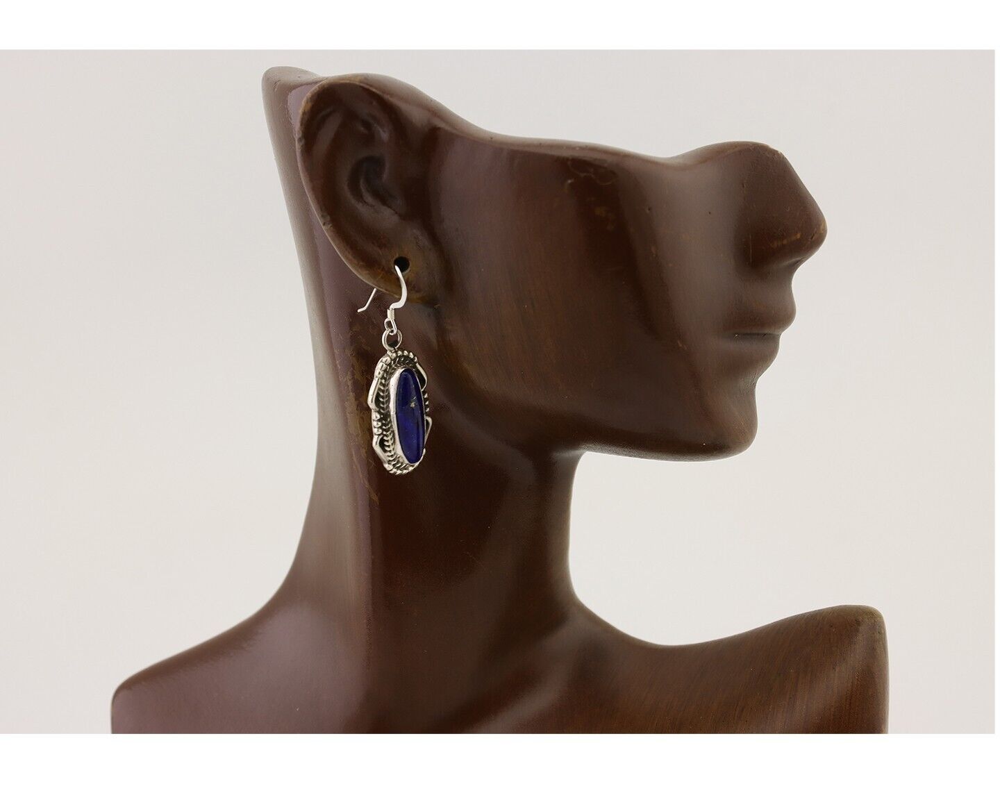 Navajo Dangle Earrings 925 Silver Lapis Lazuli Native American Artist C.80's