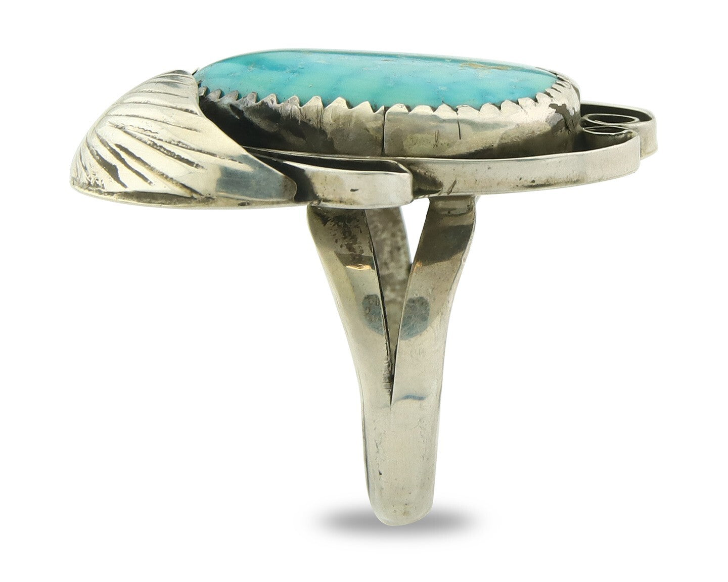 Vintage Navajo Ring Sterling Silver Authentic Turquoise Handmade Size 7.5