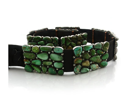 Navajo Belt Sterling Silver Gem Grade Turquoise Vintage Native Artist C.80's
