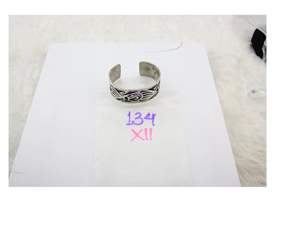 Navajo Cuff Bracelet Sterling Silver Handmade Vintage Native Artist