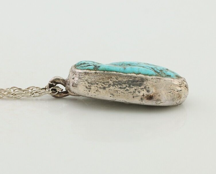 Navajo Necklace 925 Silver Natural Turquoise Native American Artist C.90's