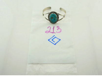 Navajo Cuff Bracelet Sterling Silver Turquoise Handmade Vintage Signed Sunrise