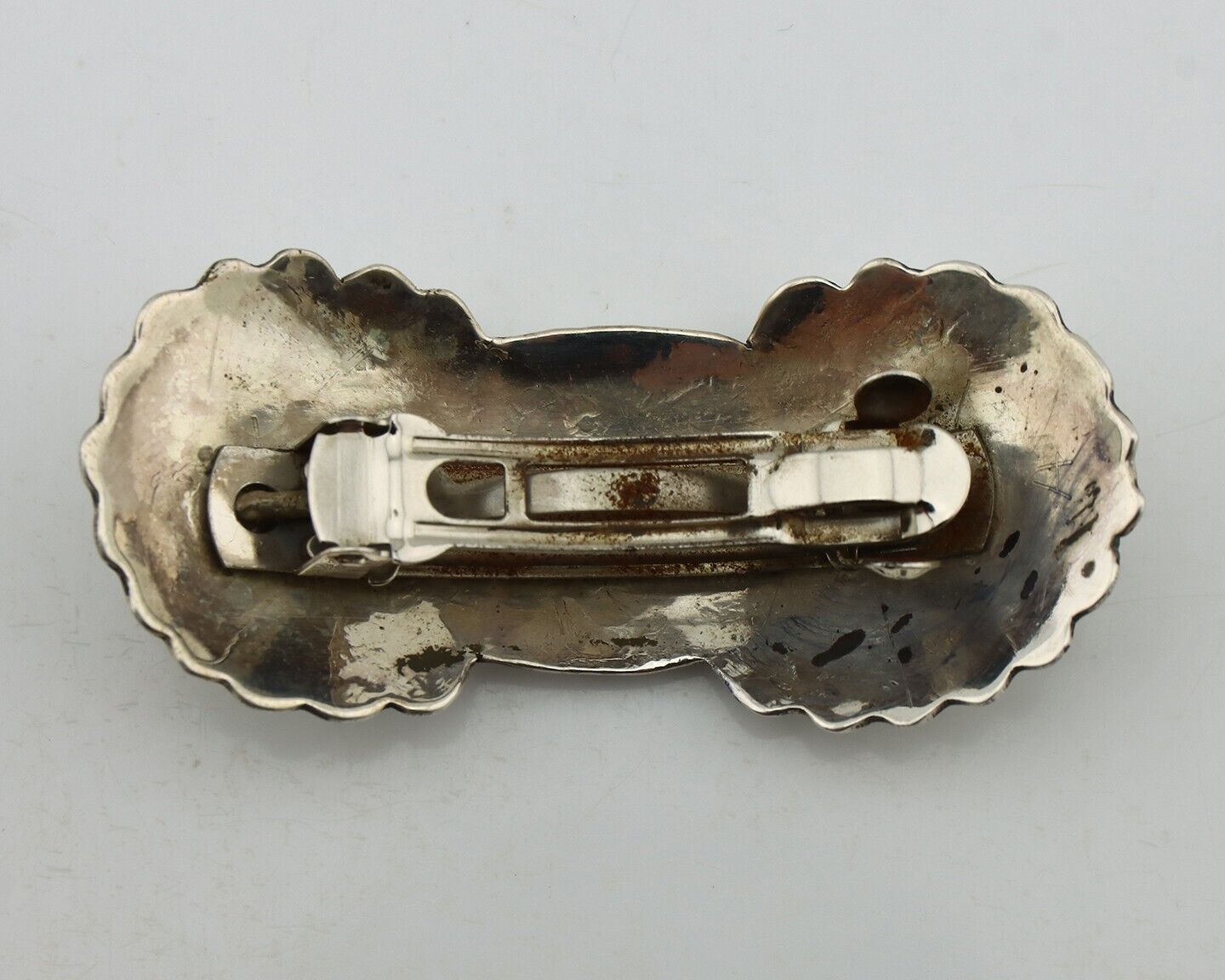 Women's Navajo Hair Clip Hand Stamped 925 Silver Native American Artist C.80's