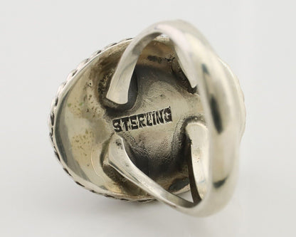 Navajo Ring 925 Silver Kingman Turquoise Native American Artist C.80's