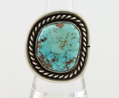 Navajo Ring 925 Silver Natural Blue Turquoise Native American Artist C.80's