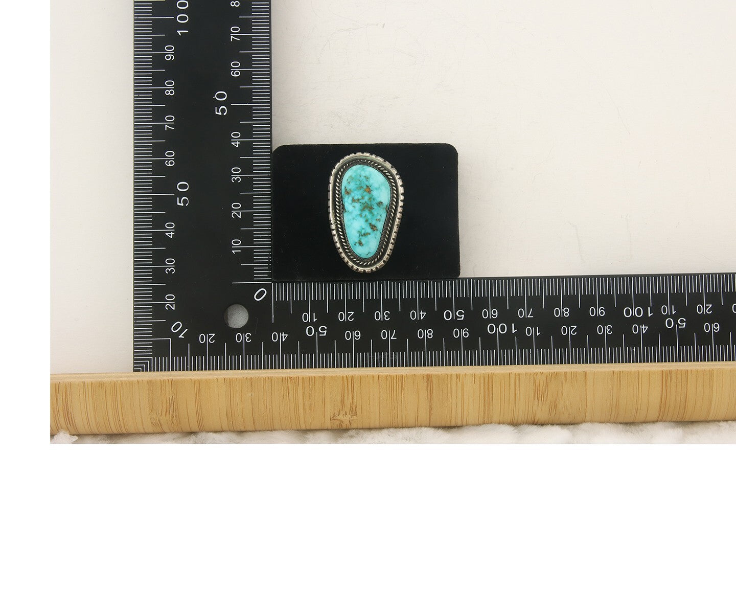 Vintage Navajo Ring 925 Sterling Blue Gem Turquoise Artist Tom Willeto Size 6.5