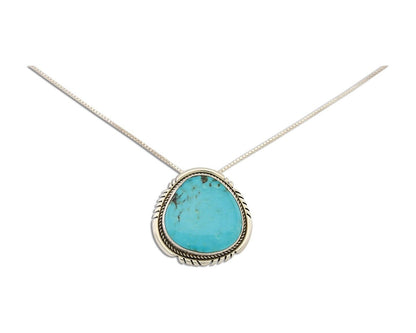 Navajo Necklace 925 Silver Blue Turquoise Artist Signed Doug Zachary C.80's