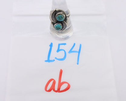 Navajo Ring 925 Silver Natural Blue Gem Turquoise Artist Signed MC C.80's
