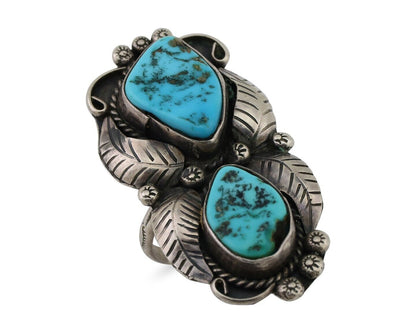 Navajo Handmade Ring 925 Silver Sleeping Beauty Turquoise Size 9.0 C.80's