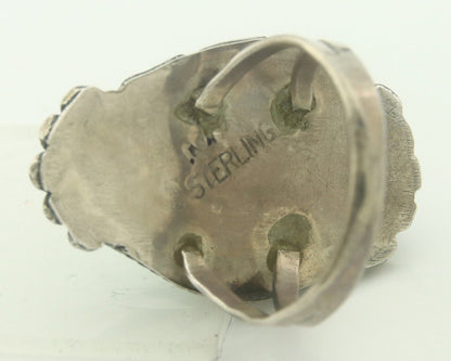 Navajo Ring 925 Sterling Turquoise Handmade Signed James Martin C.80's Size 10