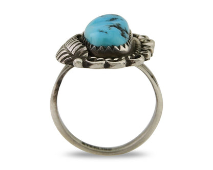 Navajo Ring 925 Silver Natural Blue Turquoise Native American Artist C.80's