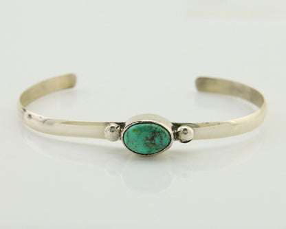 Navajo Cuff Bracelet Spiderweb Turquoise 925 Silver Native American Artist C.80s