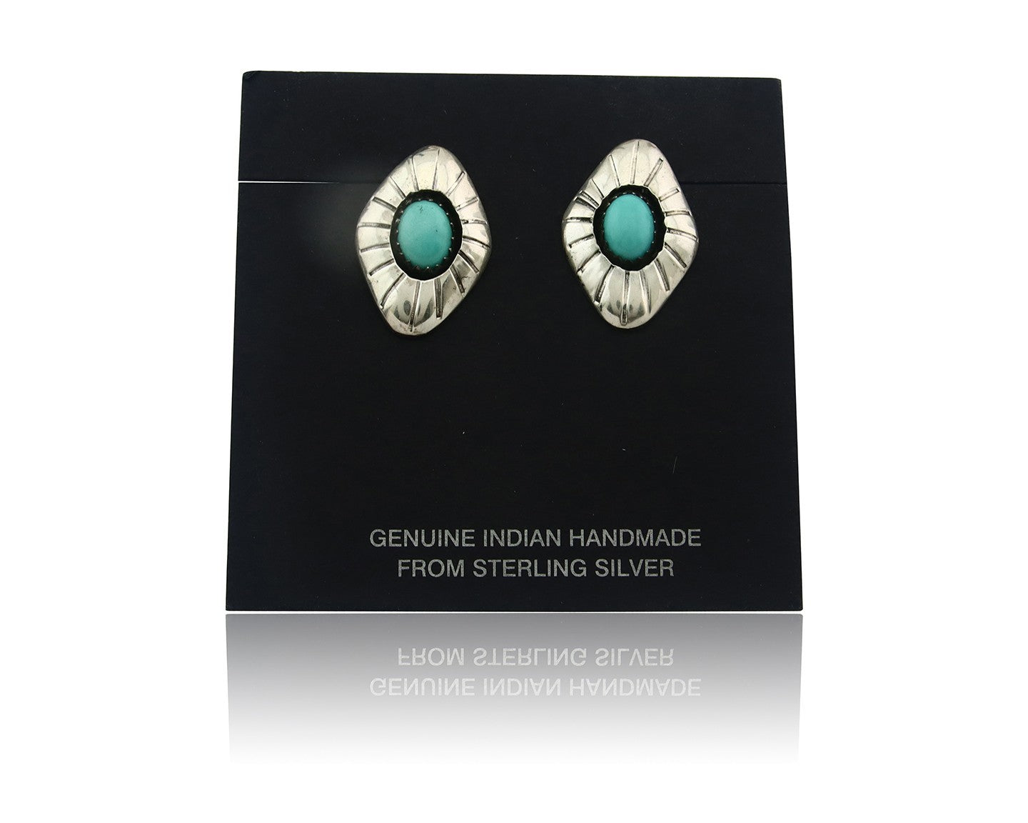 Navajo Earrings Sterling Silver Turquoise Dangle Vintage Authentic