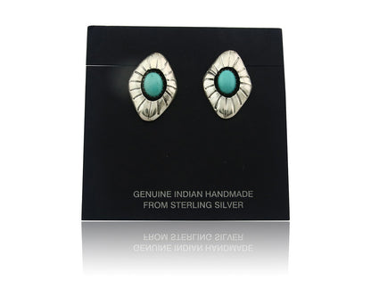 Navajo Earrings Sterling Silver Turquoise Dangle Vintage Authentic