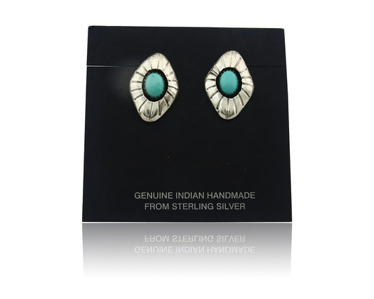 Navajo Earrings Sterling Silver Turquoise Dangle Vintage Authentic