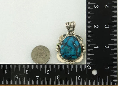 Navajo Pendant Sterling Silver Turquoise Vintage Signed Mark Yazzie