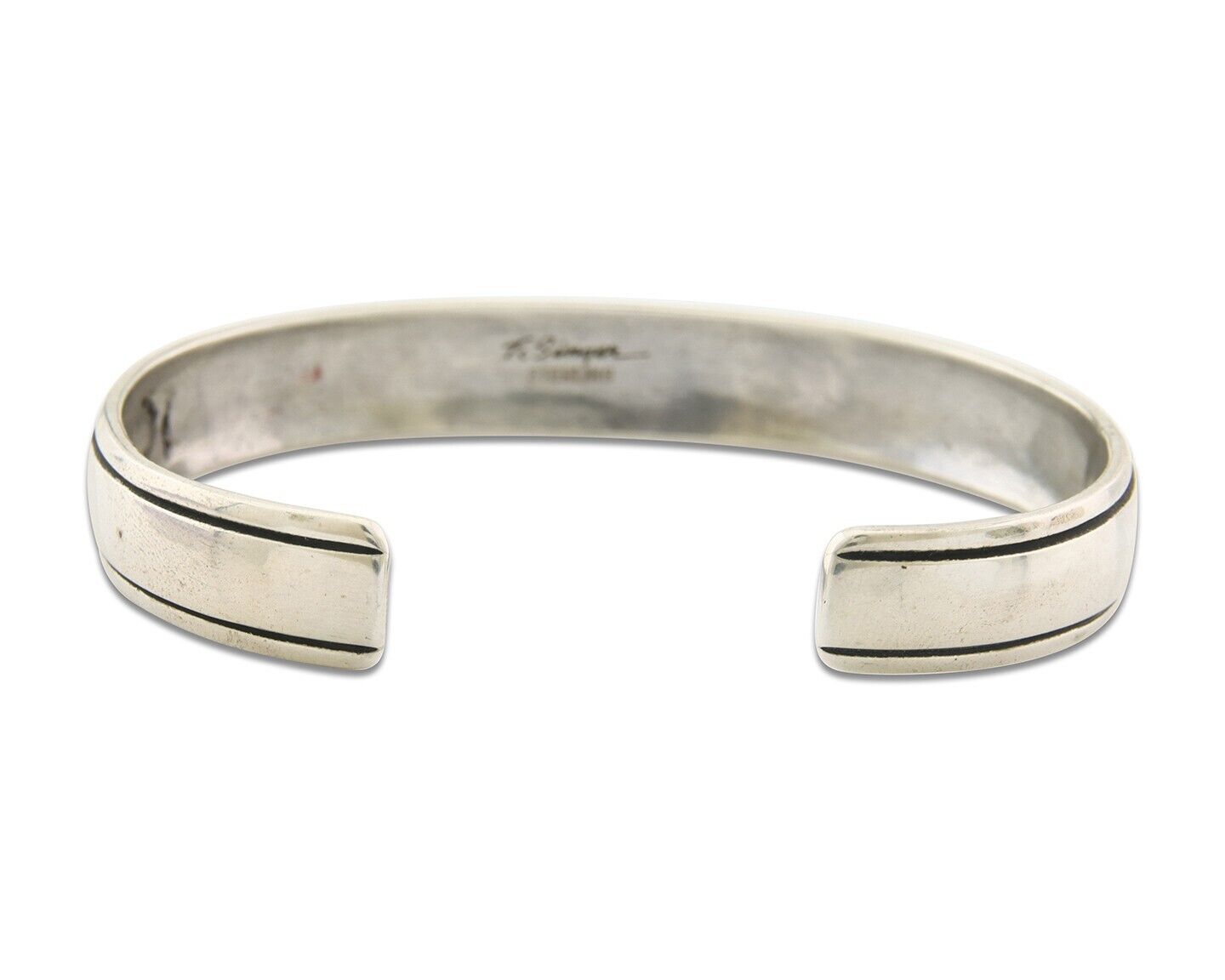 Navajo Bracelet 925 Silver & 12k Yellow Gold Filled Signed Thomas Singer C.80's