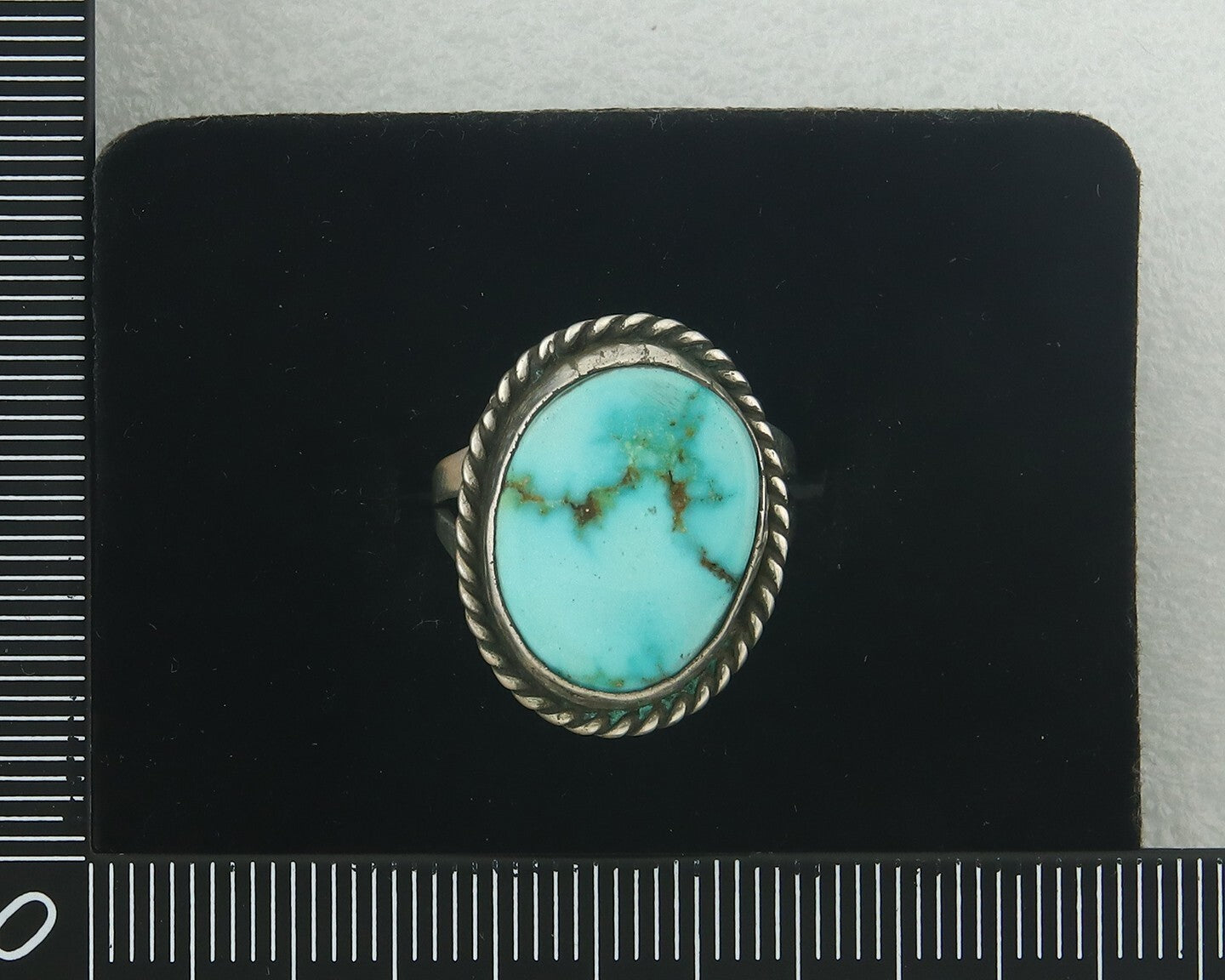 Vintage Navajo Ring 925 Sterling Authentic Santa Rita Turquoise Size 6.5
