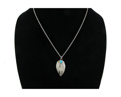 Navajo Necklace 925 Sterling Silver Turquoise Vintage Artist Signed KF