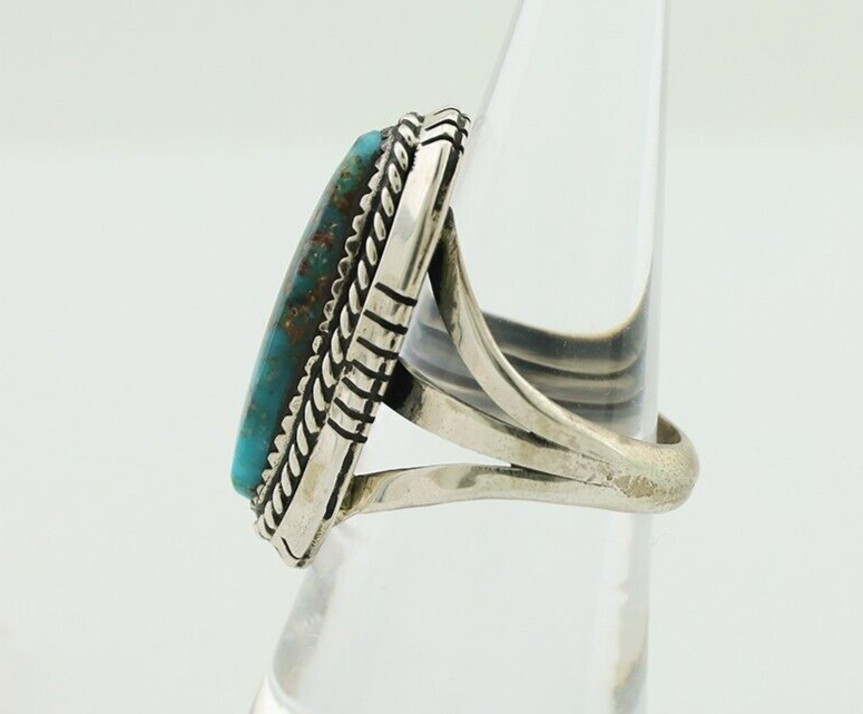 Navajo Handmade Ring 925 Silver Nevada Turquoise Artist Signed TS C.80's