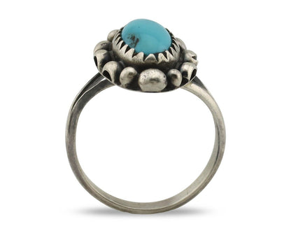 Navajo Ring 925 Silver Sleeping Beauty Turquoise Signed SkyStone Creations C80s