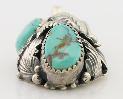 Navajo Pendant 925 Silver Natural Bisbee Turquoise Signed Tom Willeto C.80's