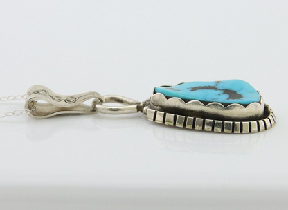 Navajo Necklace 925 Silver Blue Turquoise Artist Signed Tony Guerro C.80's
