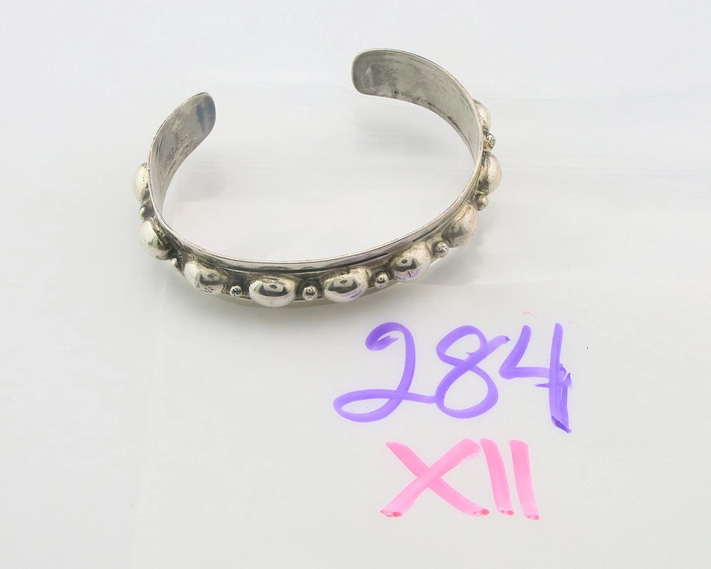 Navajo Cuff Bracelet Sterling Silver Vintage Native Artist Signed Rain Cloud