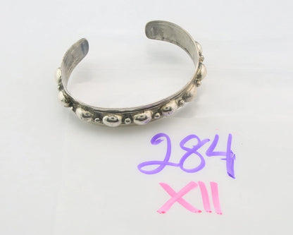 Navajo Cuff Bracelet Sterling Silver Vintage Native Artist Signed Rain Cloud