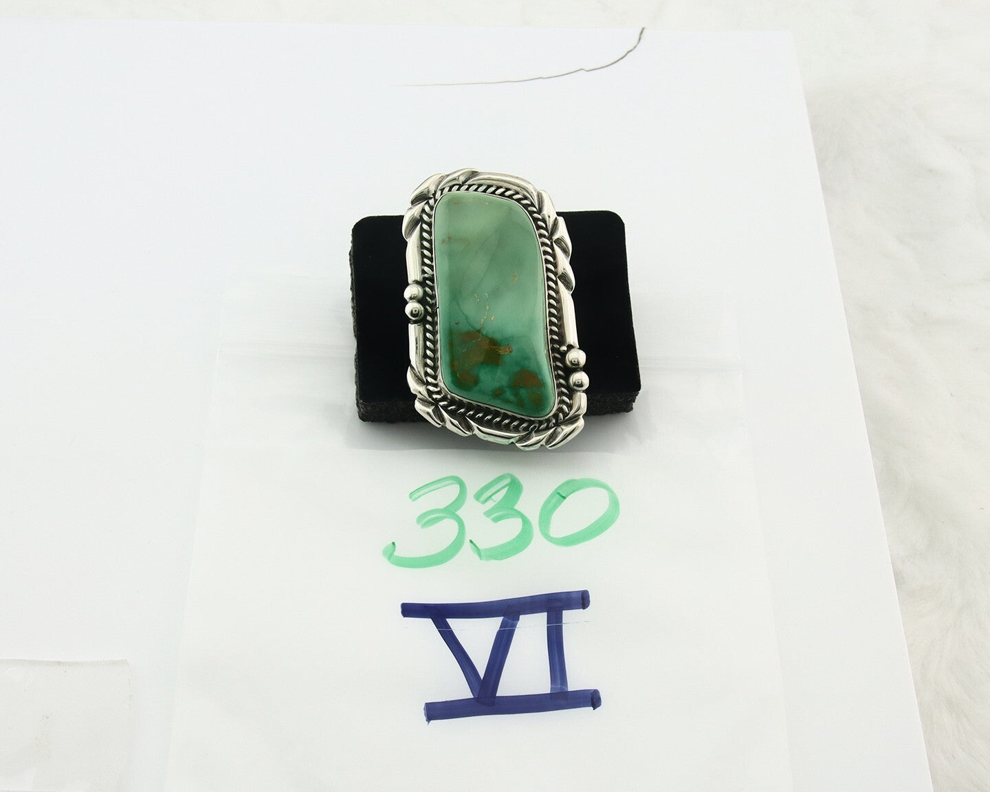 Navajo Ring 925 Sterling Silver Royston Turquoise Signed David Zachary Size 11