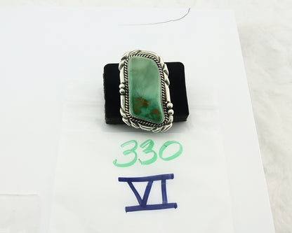 Navajo Ring 925 Sterling Silver Royston Turquoise Signed David Zachary Size 11