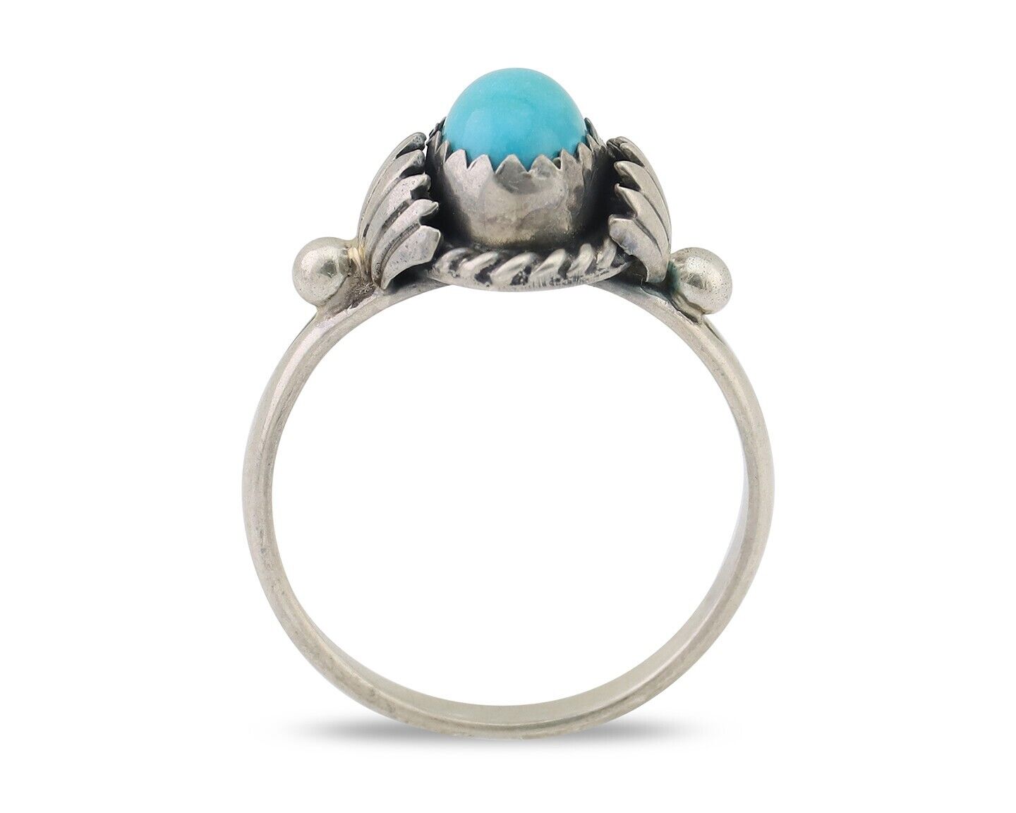 Navajo Ring 925 Silver Kingman Turquoise Native American Artist Made In 1985