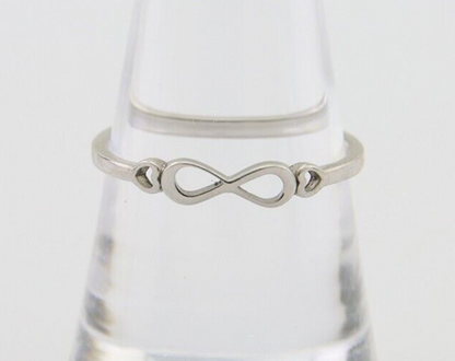 Infinity Heart Promise Ring 925 Solid Silver Size 8.0