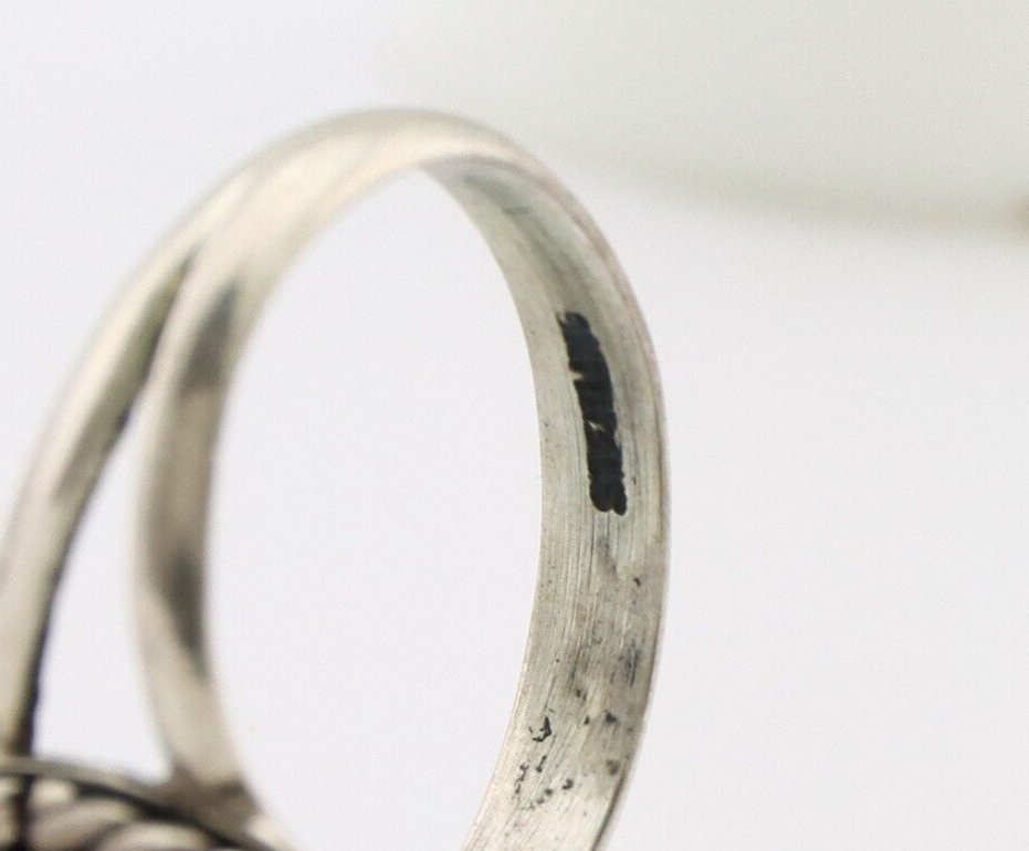 Navajo Ring 925 Silver Green Turquoise Native American Artist C.80's