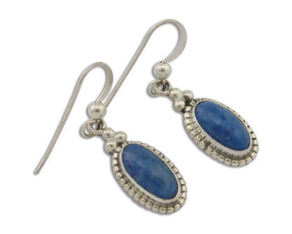 Navajo Dangle Earrings 925 Silver Natural Denim Lapis Signed Melissa Yazzie C80s