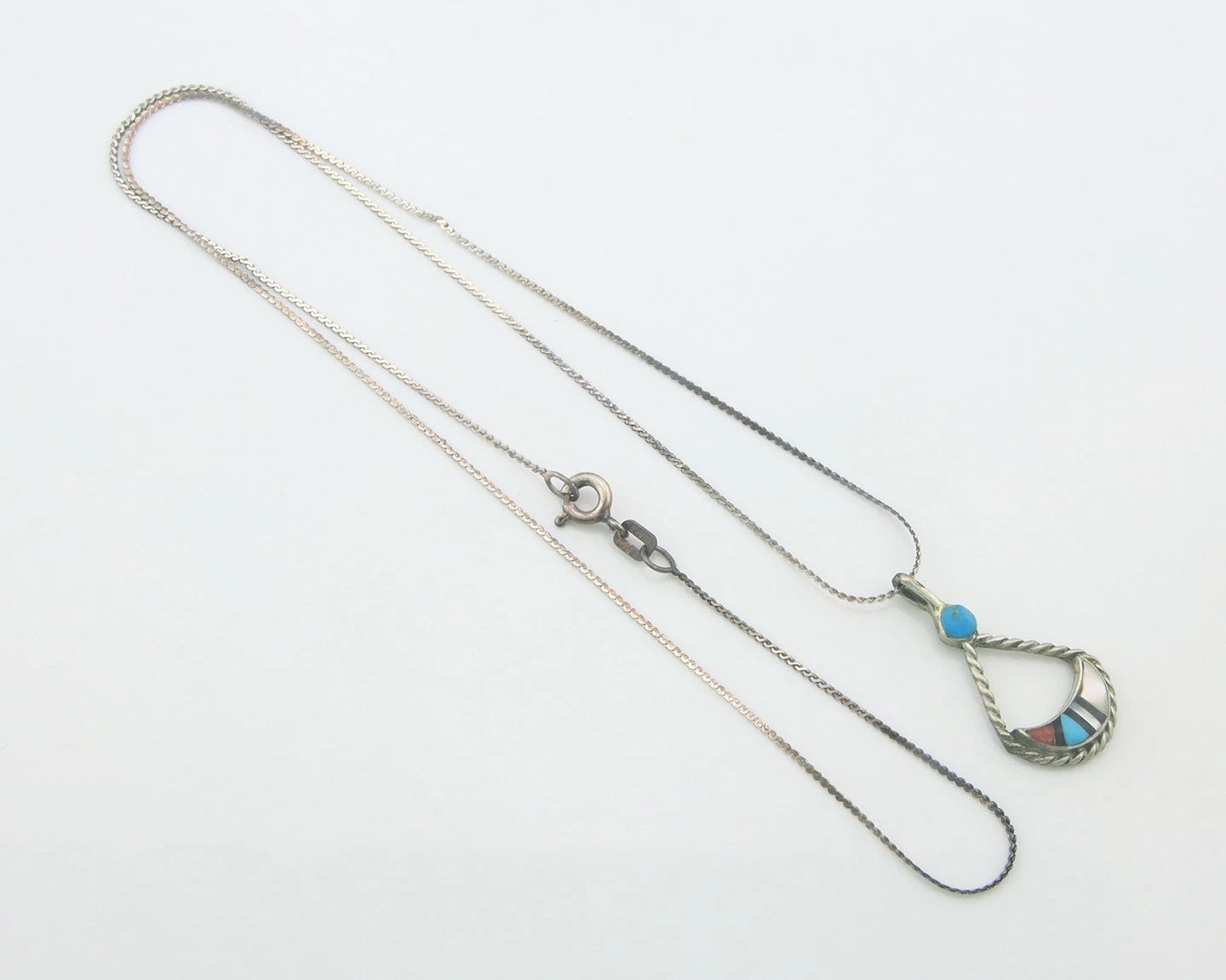 Navajo Necklace Sterling Silver Natural Blue Turquoise Vintage